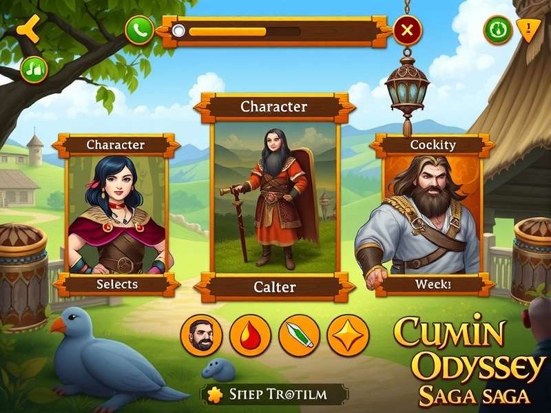 Cumin Odyssey Saga Character Selection Screen